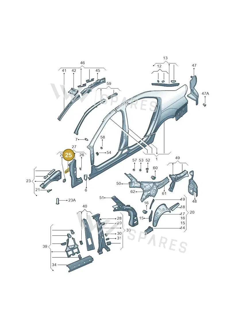 5E0809624 — Skoda Octavia (2014-2023) diagram 783809300, position 25
