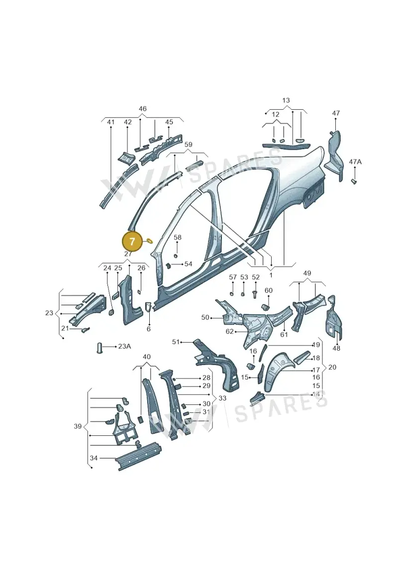 5E0810459 — Skoda Octavia (2014-2023) diagram 783809300, position 7