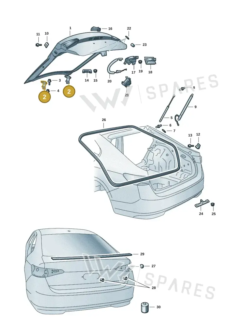 5E0827301A — Skoda Superb Combi (2023-) diagram 3p0827000, position 2