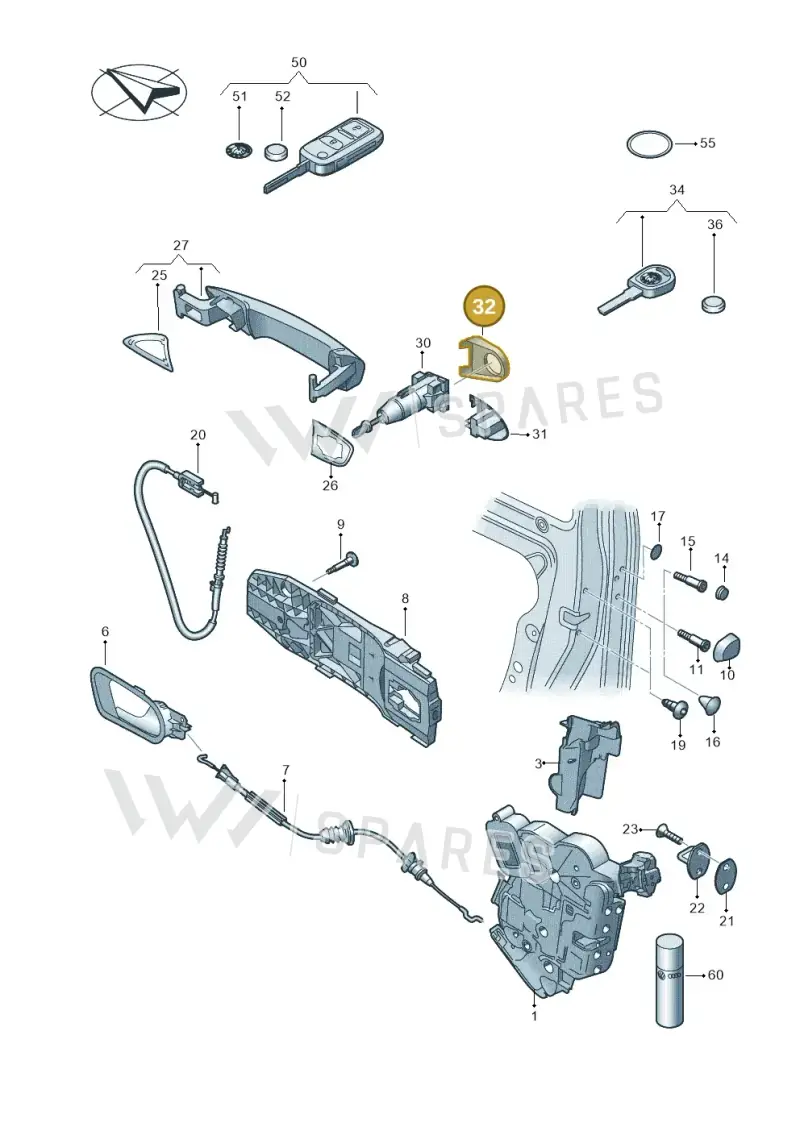 5E0837879A3FZ — Skoda Octavia (2017-2020) diagram 727837000, position 32