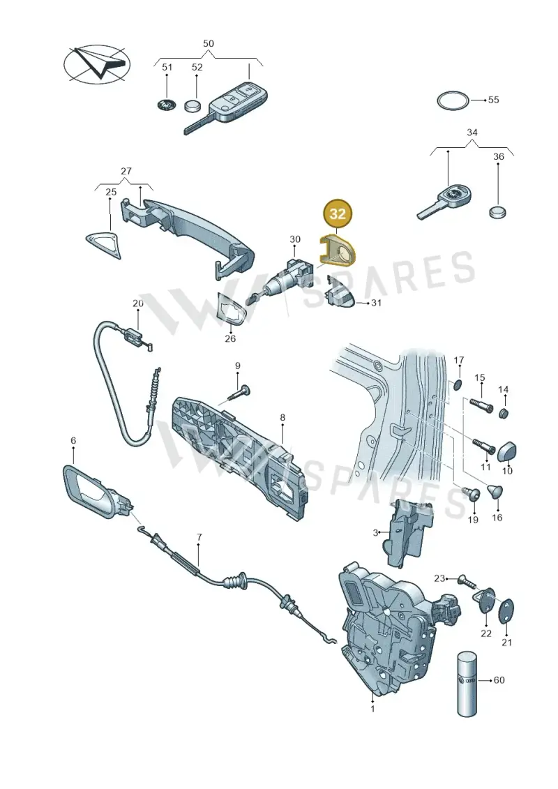 5E0837880A3FZ — Skoda Octavia (2017-2020) diagram 727837000, position 32