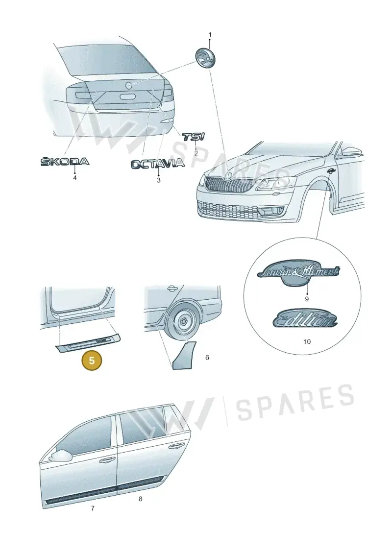 5E0853492DGRP — Skoda Octavia (2017-2020) diagram 753853000, position 5