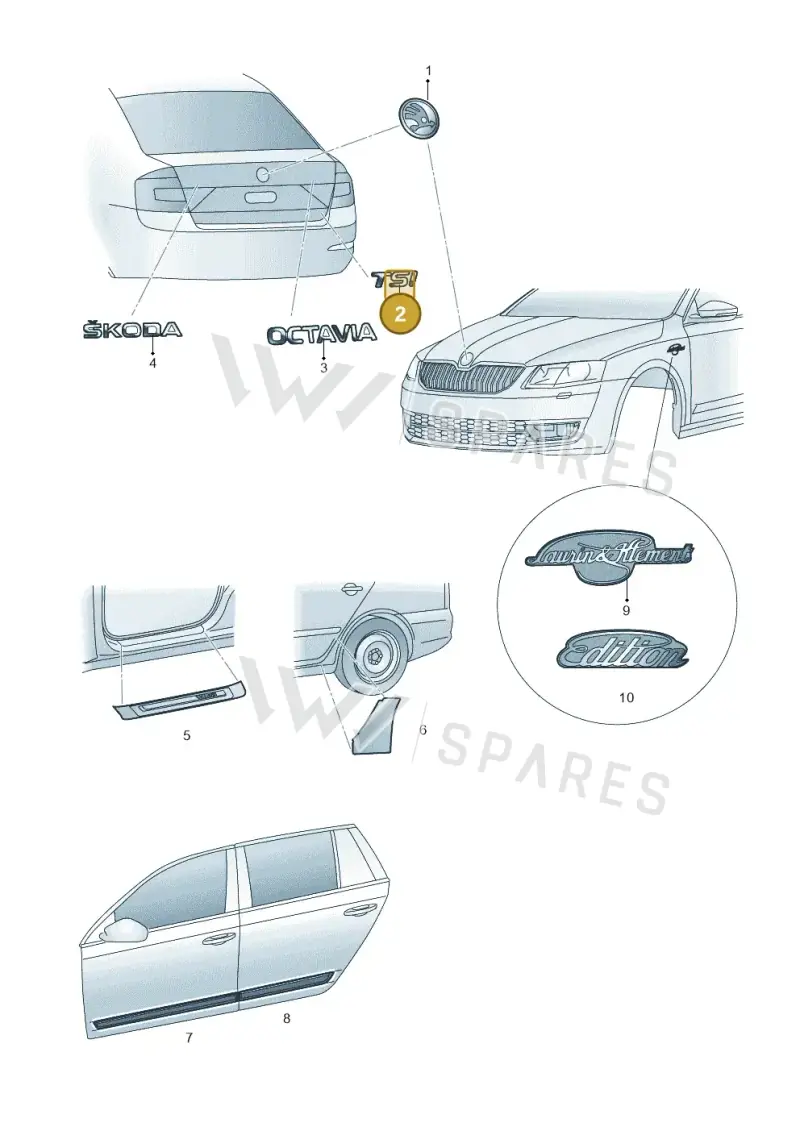 5E0853687AABTK — Skoda Octavia (2017-2020) diagram 753853000, position 2