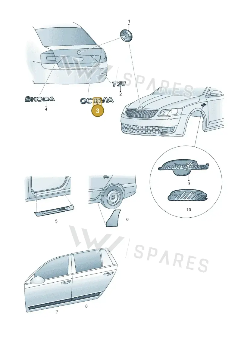 5E0853687PLTX — Skoda Octavia (2017-2020) diagram 753853000, position 3