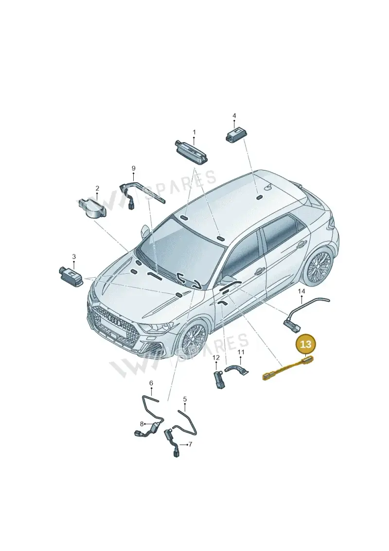5E0919173B — Audi A1 Sportback (2018-2025) diagram 592947100, position 13