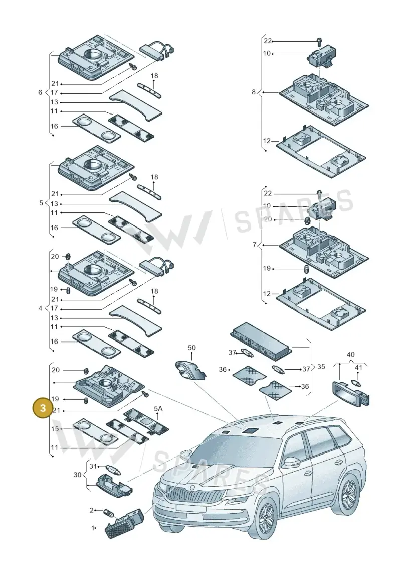 5E0947105LY20 — Skoda Karoq (2017-2023) diagram 834947000, position 3