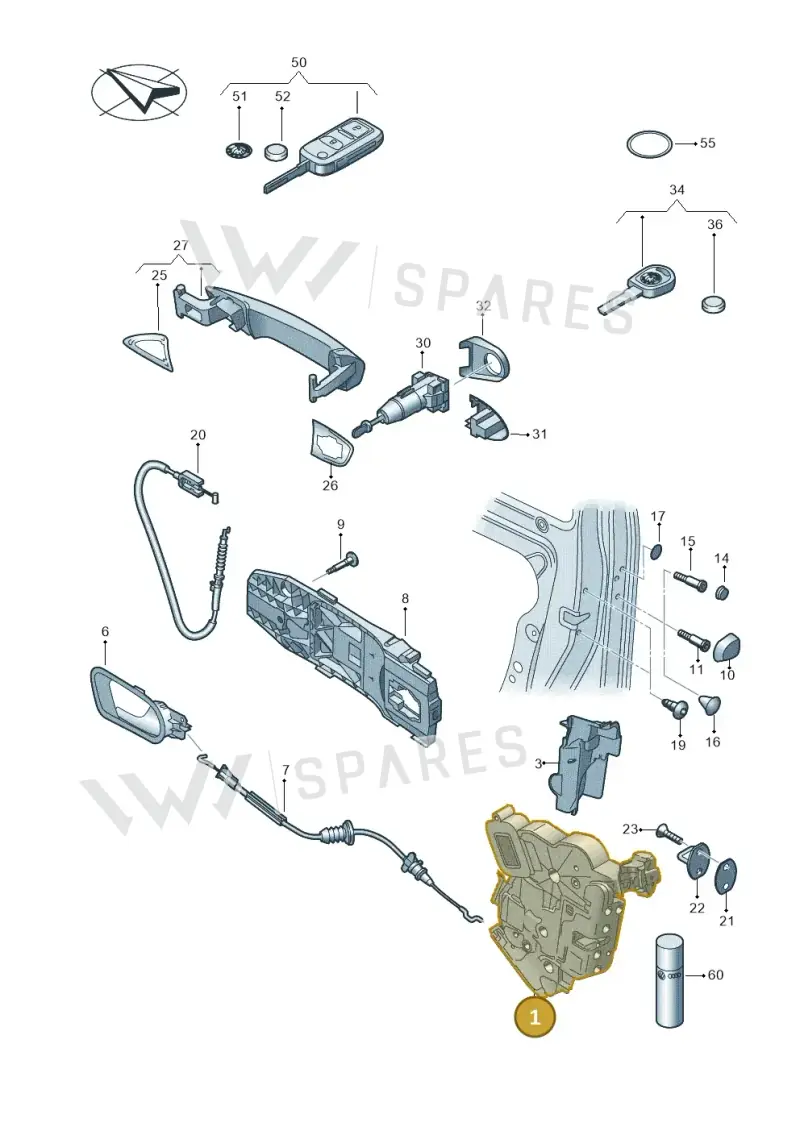 5E1837016 — Skoda Yeti (2013-2017) diagram 727837000, position 1
