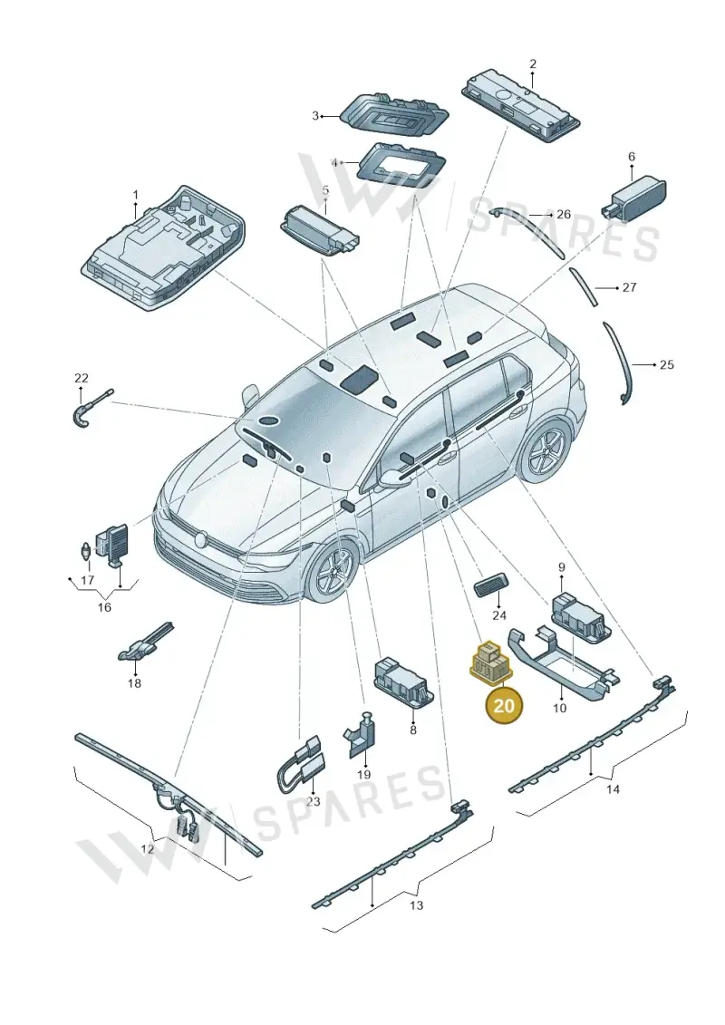 5E3052134D — Skoda Octavia (2019-2022) diagram 585947000, position 20