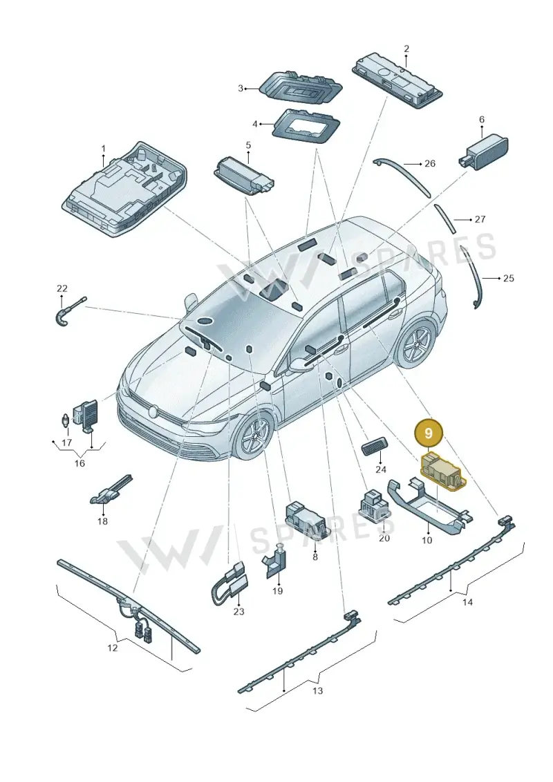 5E3947415C — Skoda Octavia (2019-2022) diagram 585947000, position 9