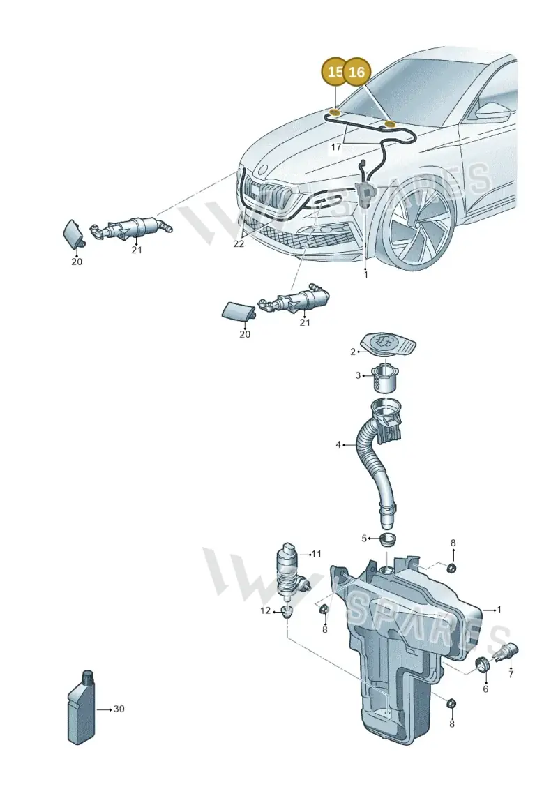 5E3955986 — Skoda Fabia (2021-2022) diagram 584955010, position 15+16