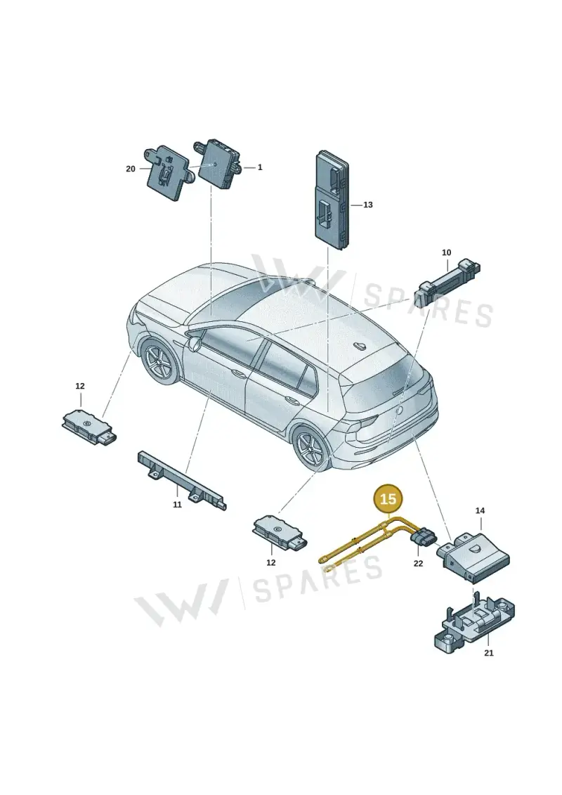 5E3962239 — Skoda Octavia (2019-2022) diagram 5h0909000, position 15