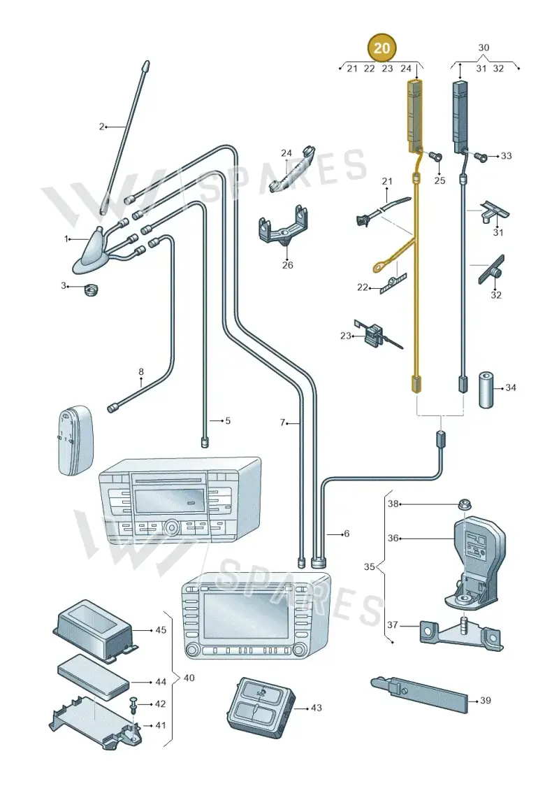5E5035570 — Skoda Octavia (2017-2020) diagram 805035025, position 20