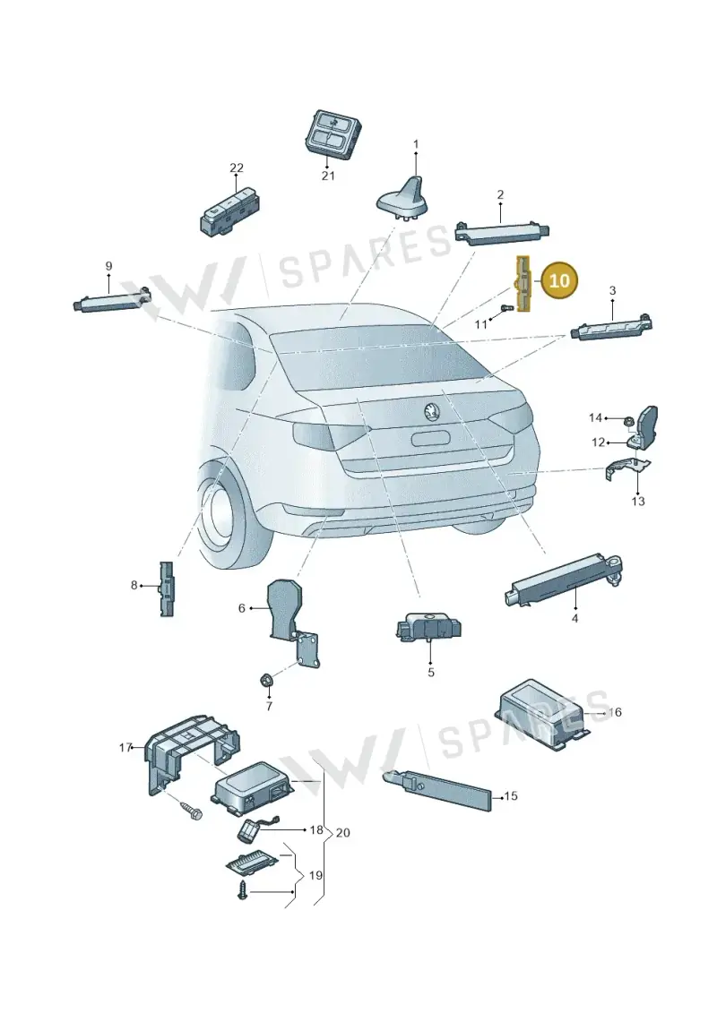 5E5035570 — Skoda Superb Combi (2015-2024) diagram 851035010, position 10