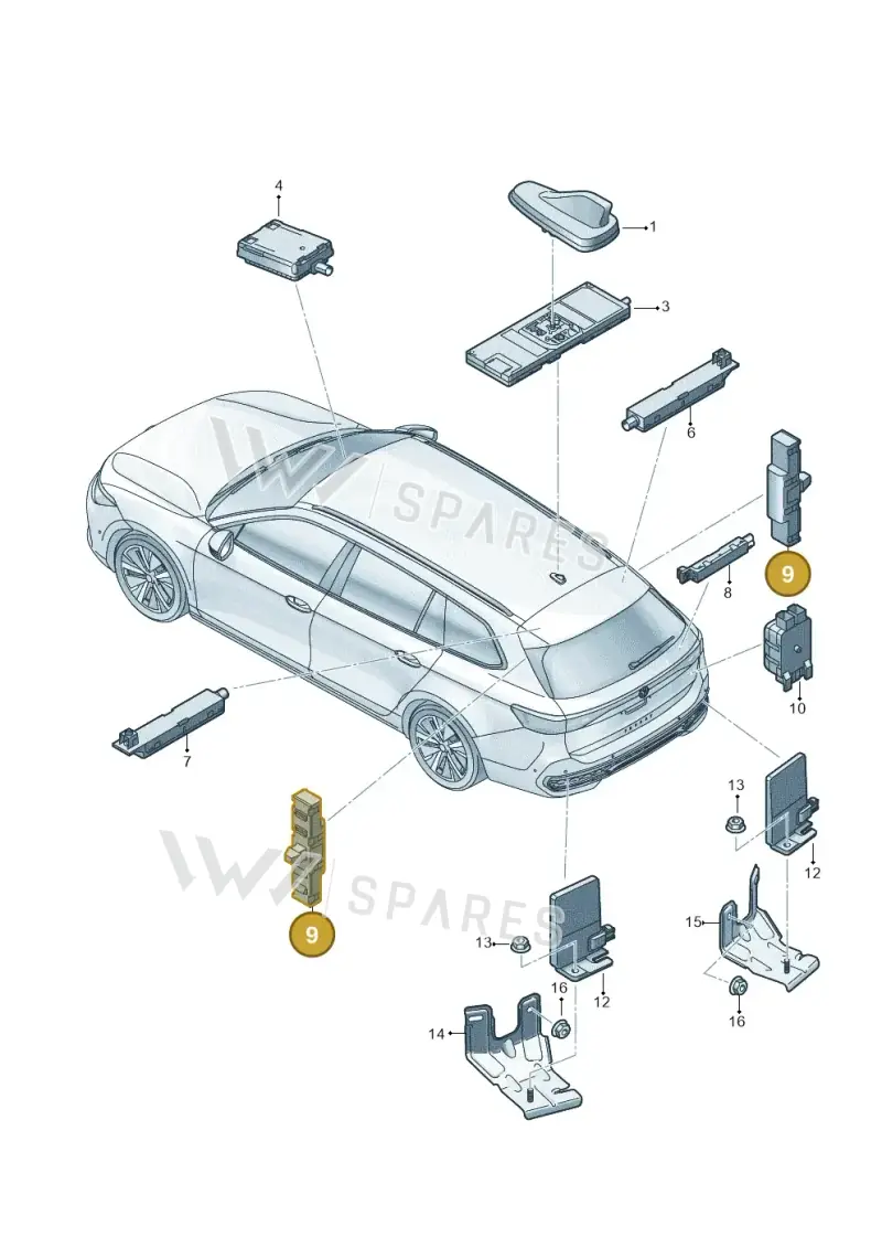 5E5035570 — Skoda Superb Combi (2023-) diagram 3j0035200, position 9