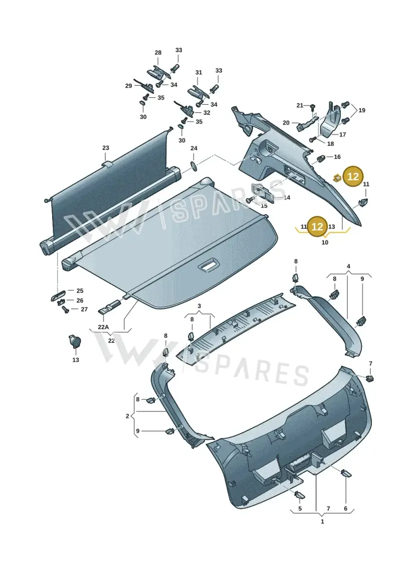5E9867825 — SEAT Leon (2019-) diagram 5fn867090, position 12