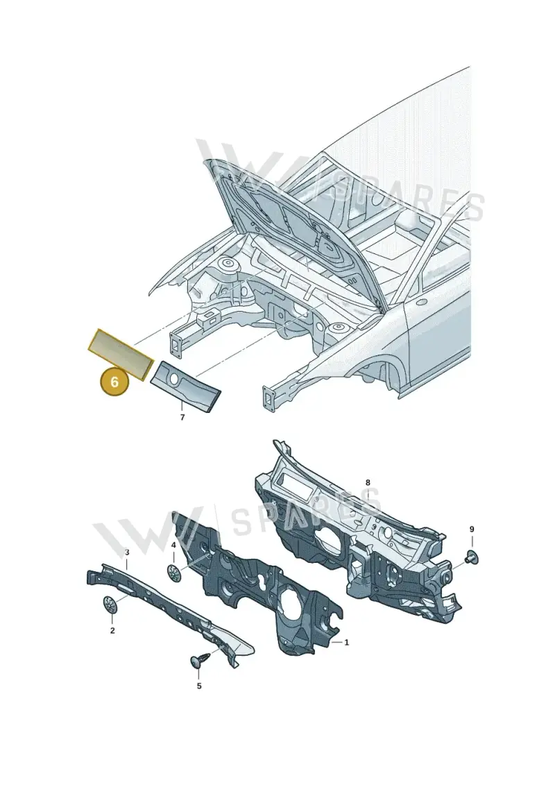 5G0805696F — Skoda Superb Combi (2023-) diagram 3p0863010, position 6