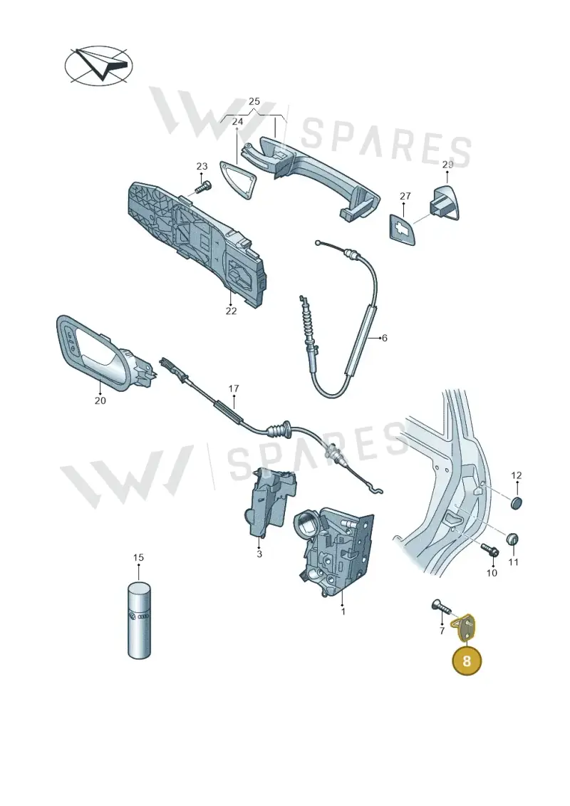 5J0837767 — Skoda Rapid Ambition (2011-2021) diagram 726839000, position 8