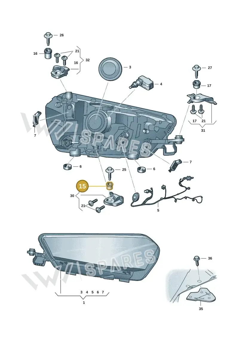 5J0941141B — Skoda Fabia (2021-) diagram 6vn941000, position 15