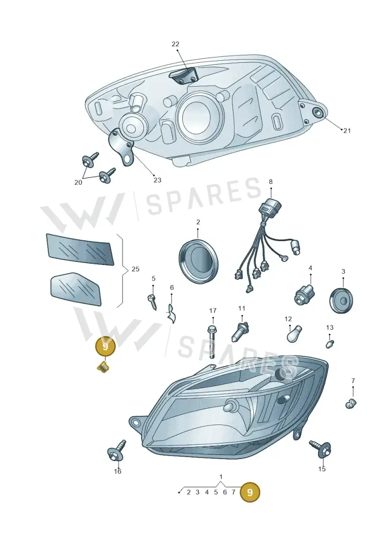5J0941145 — Skoda ROOMSTER               06> (2006-) diagram 608941000, position 9