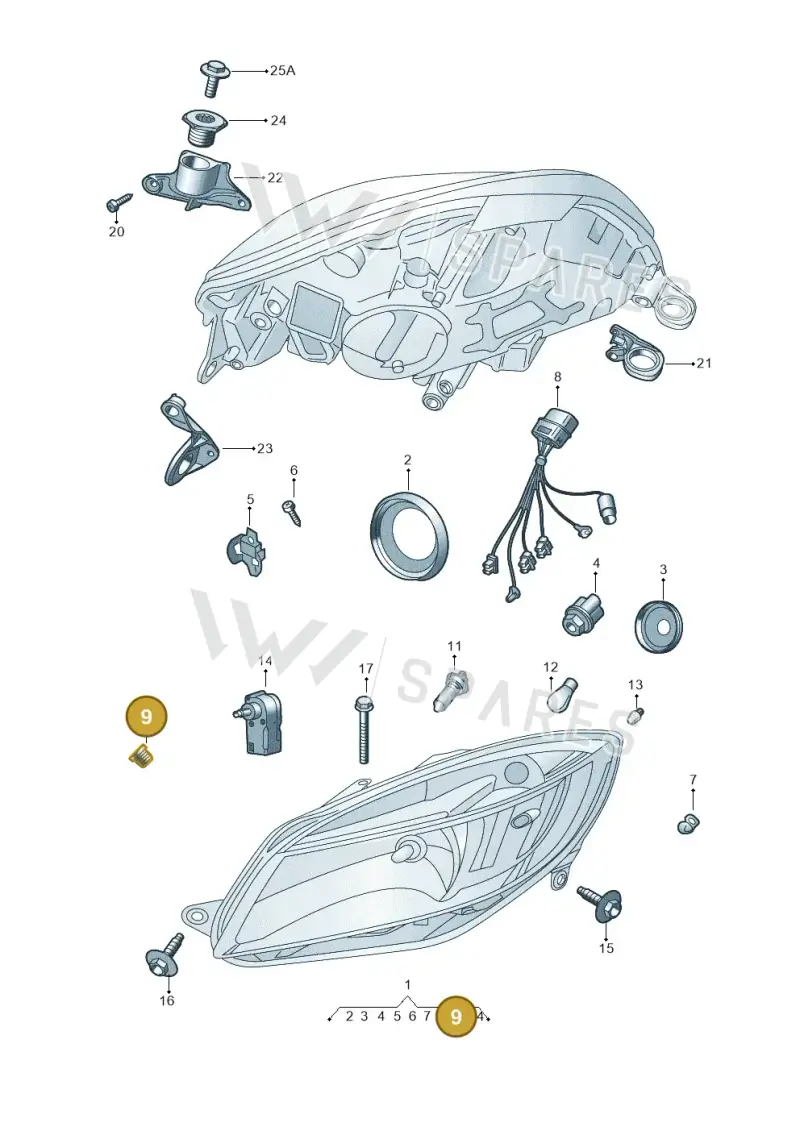 5J0941145 — Skoda Roomster (2010-2015) diagram 697941100, position 9