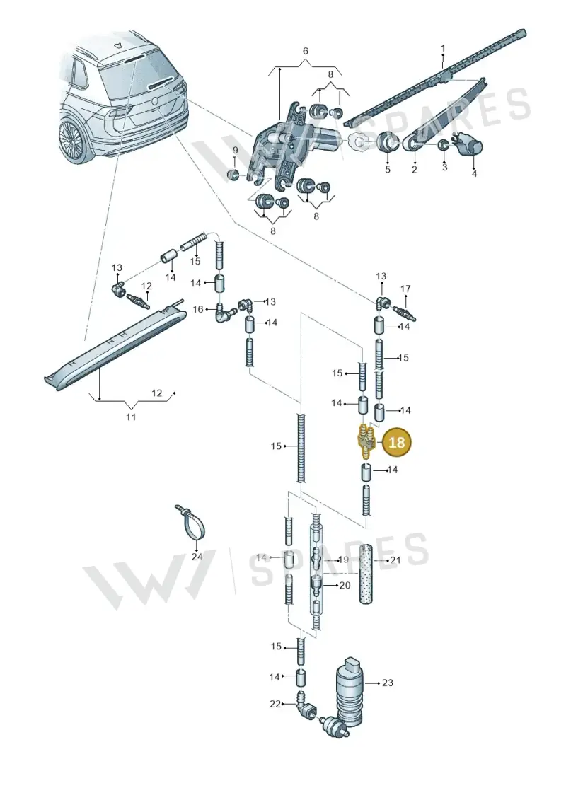 5J0955975 — Skoda Kodiaq (2018-2022) diagram 884955200, position 18