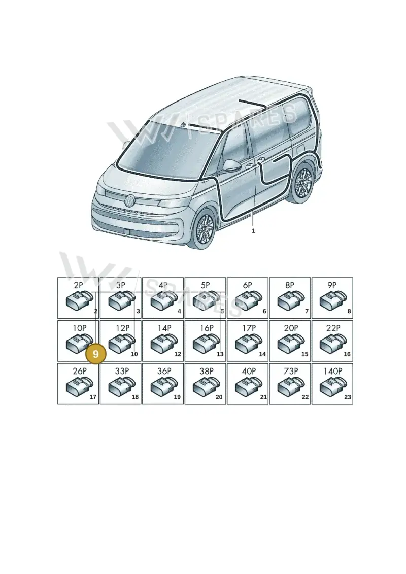 5J7972734 — Volkswagen Multivan (2021-2025) diagram 7t0972000, position 9