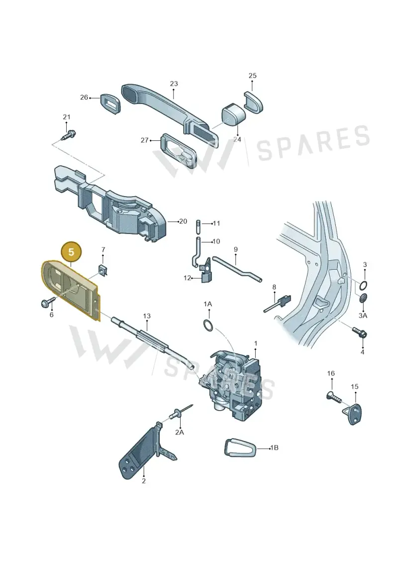 5JA898225E — Skoda Citigo (2011-2019) diagram 608839000, position 5