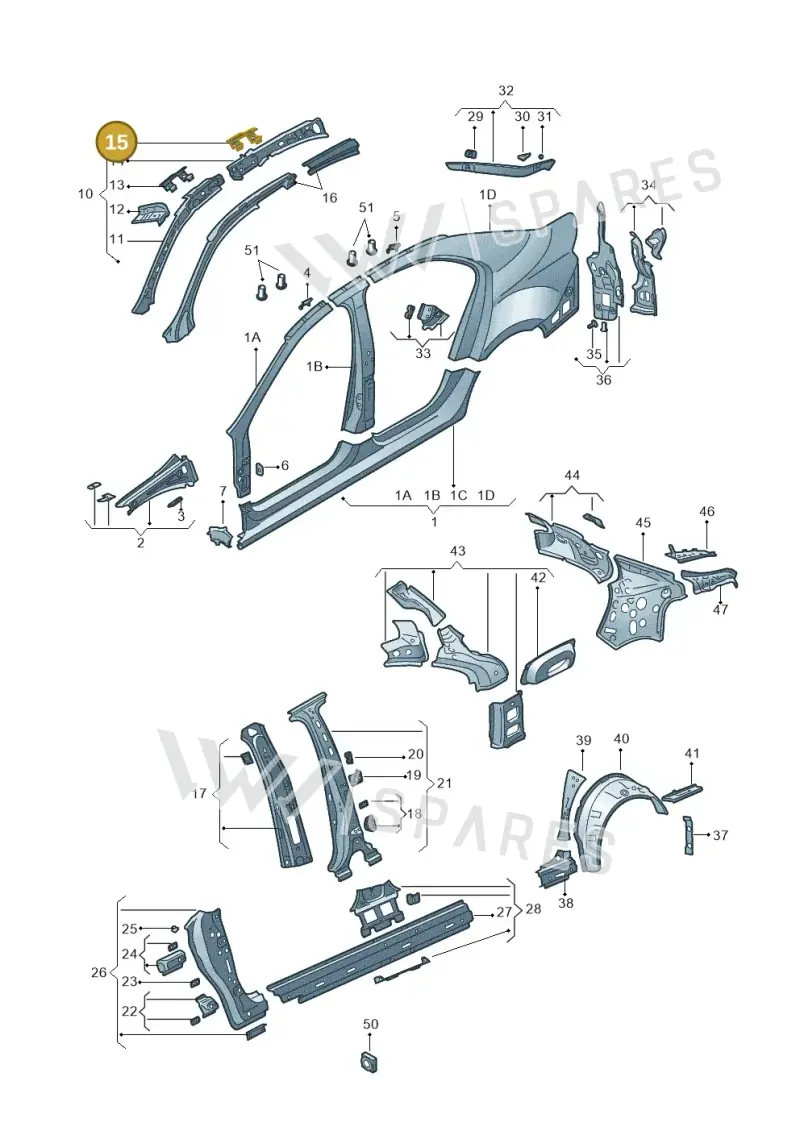 5JH809165 — SEAT Toledo Reference (2012-2015) diagram 740809300, position 15