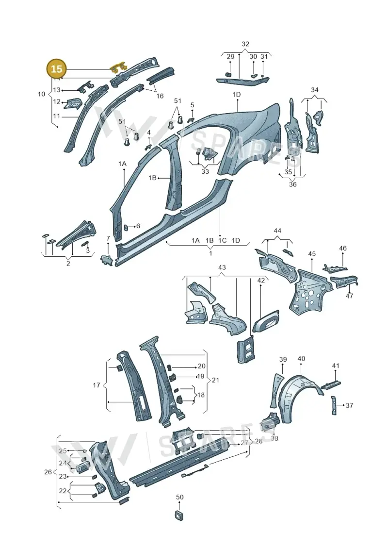 5JH809165 — Skoda Rapid (2012-2022) diagram 740809300, position 15