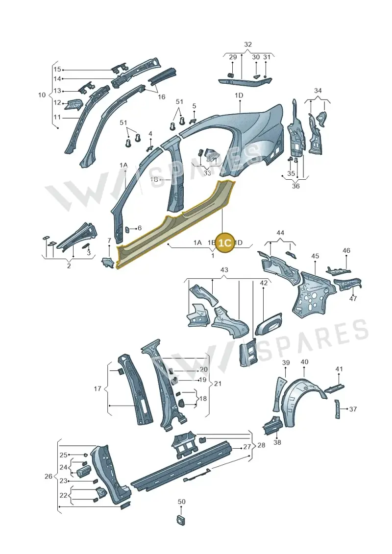5JH809605D — Skoda Rapid (2012-2022) diagram 740809300, position 1C
