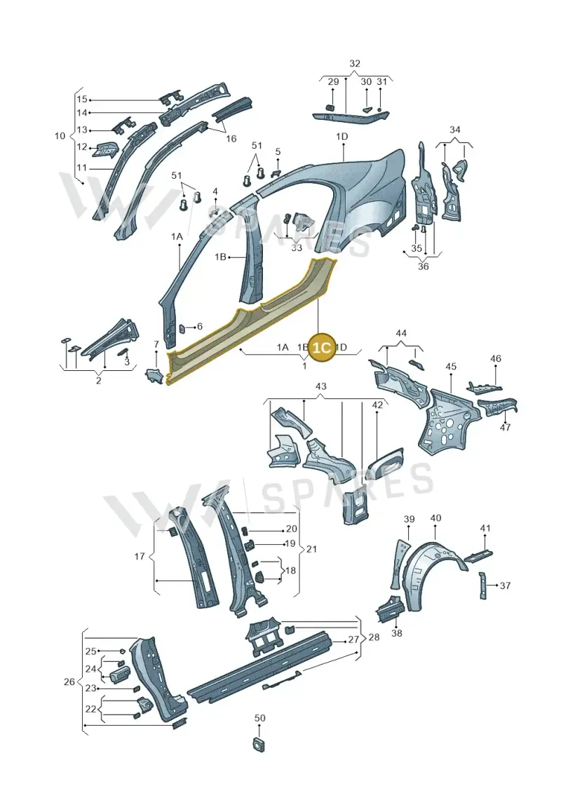 5JH809605D — SEAT Toledo (2015-2019) diagram 740809300, position 1C
