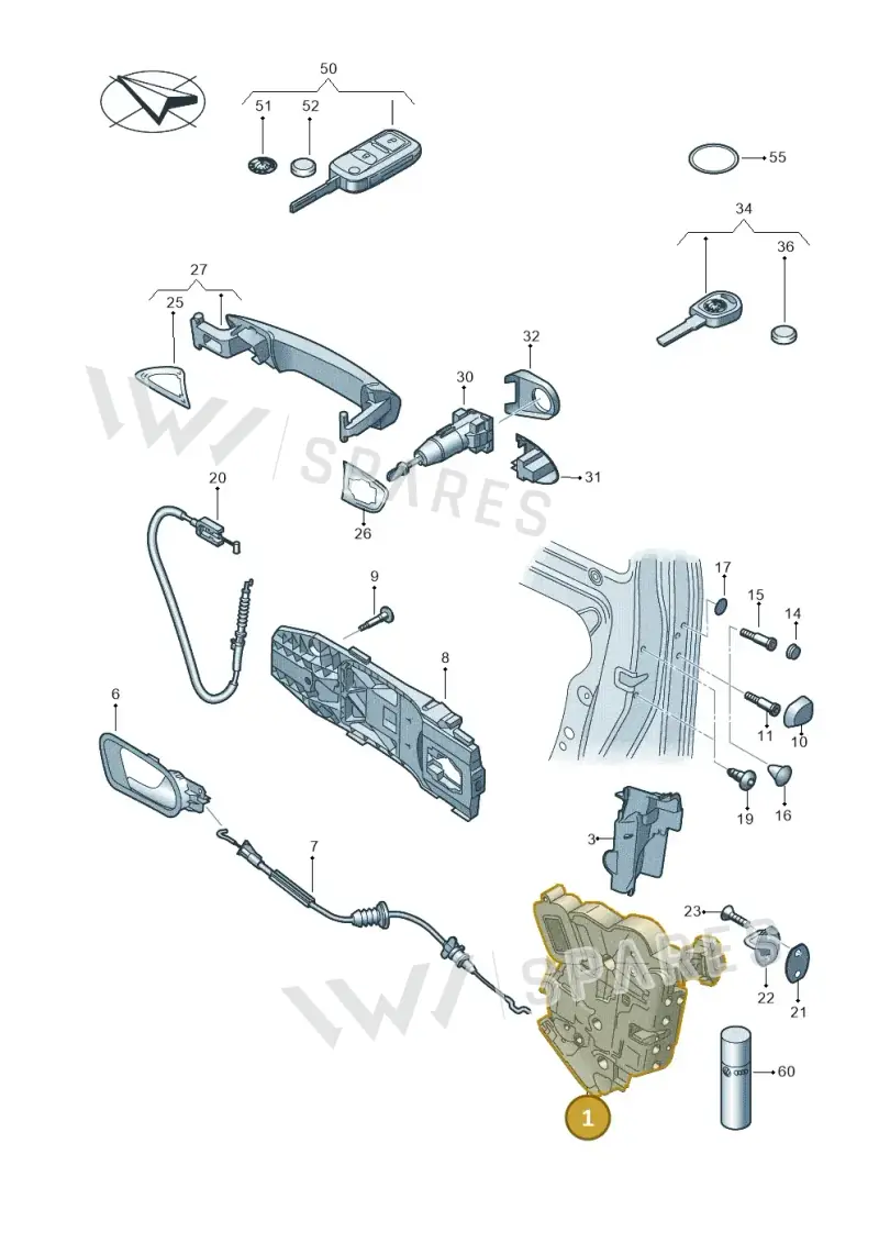 5K2837015B — Skoda Yeti (2013-2017) diagram 727837000, position 1