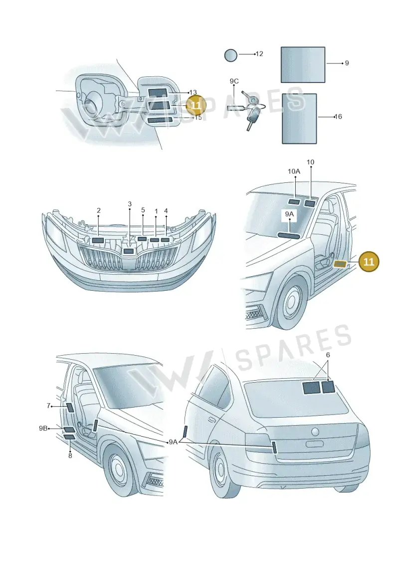 5L0010009B — Skoda Octavia (2017-2020) diagram 805010010, position 11