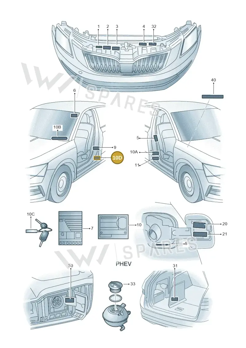 5L0010009B — Skoda Superb Combi (2015-2024) diagram 851010010, position 10D