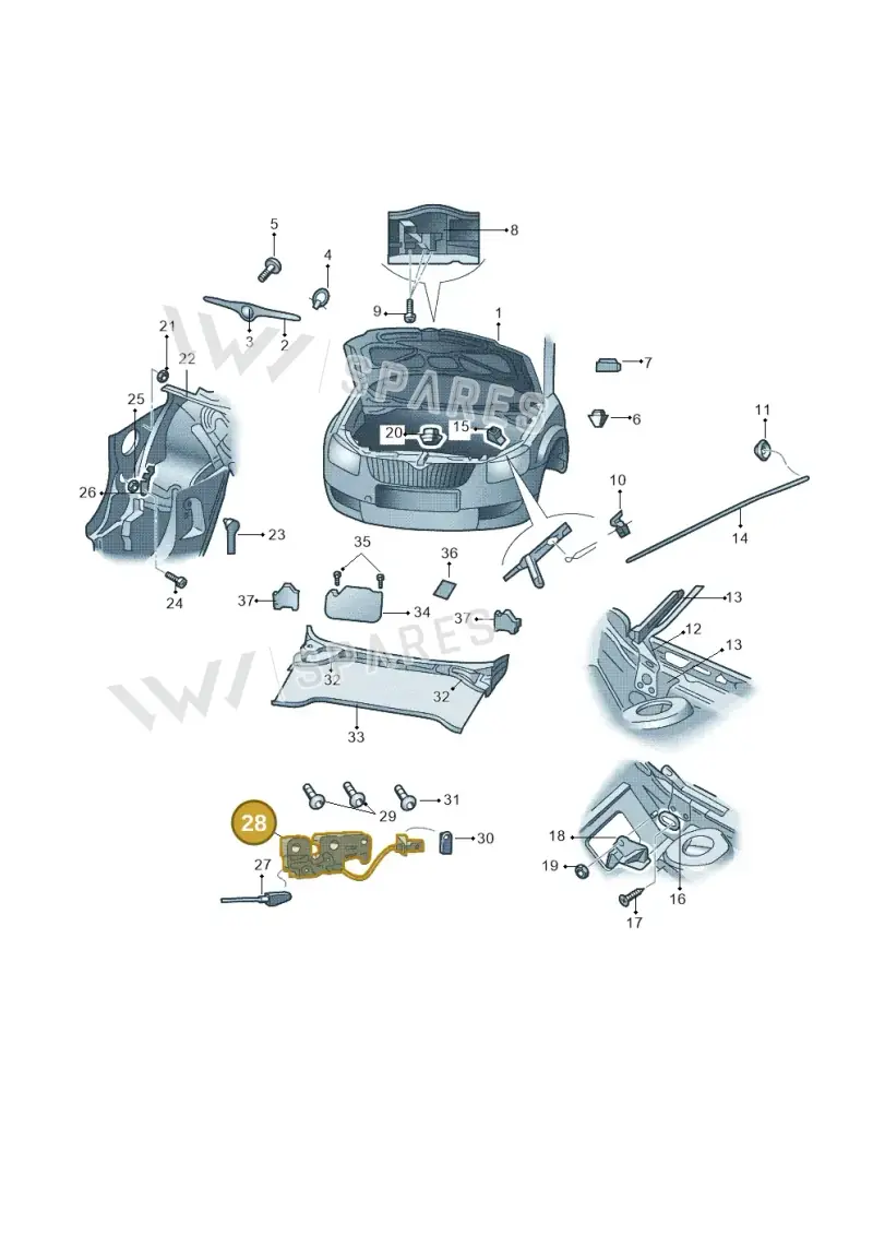5L0823509B — Skoda Yeti (2013-2017) diagram 666823100, position 28