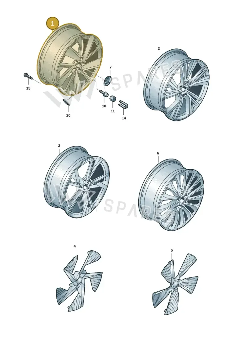5LA601025S — Skoda Enyaq (2020-2021) diagram 50a601070, position 1