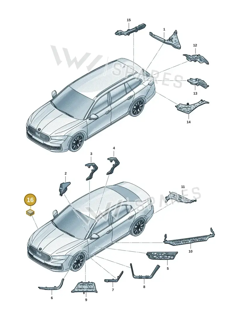 5N0864725A — Skoda Superb Combi (2023-) diagram 3p0864000, position 16