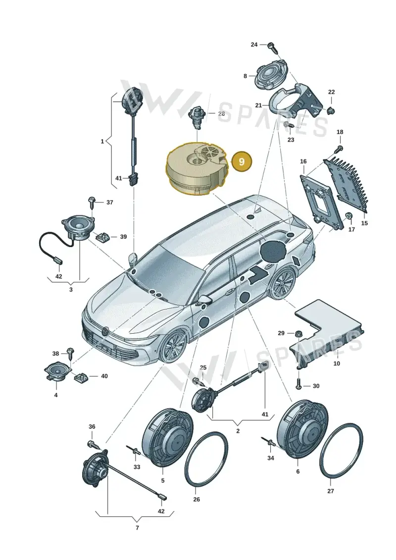 5NA035621D — Skoda Superb Combi (2023-) diagram 3j0035350, position 9