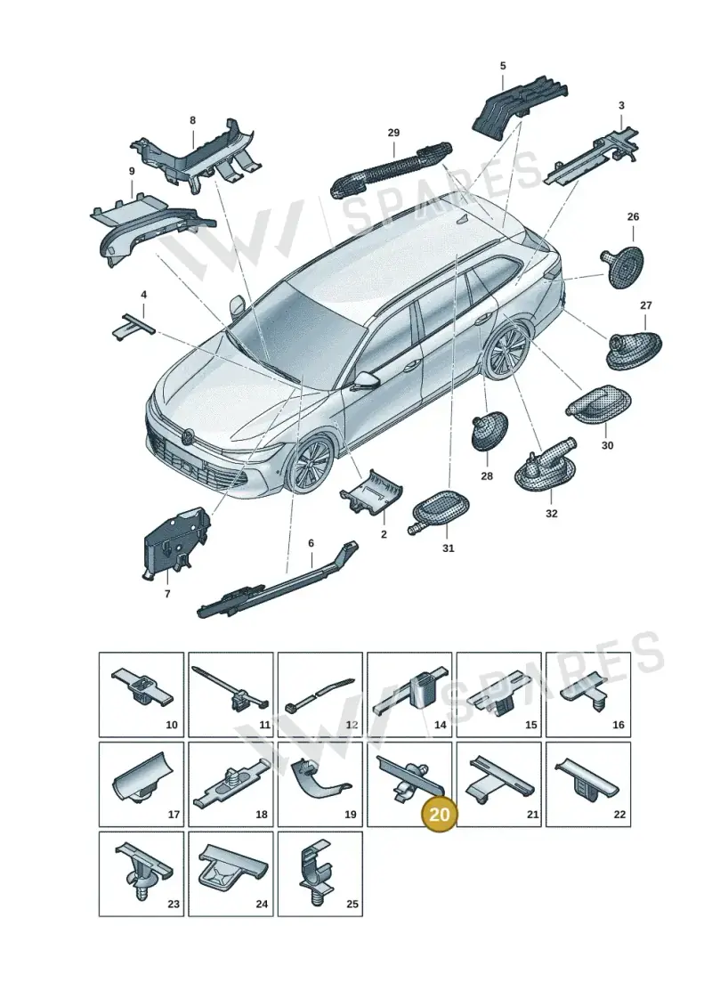 5P0971848B — Skoda Superb Combi (2023-) diagram 3j0972001, position 20