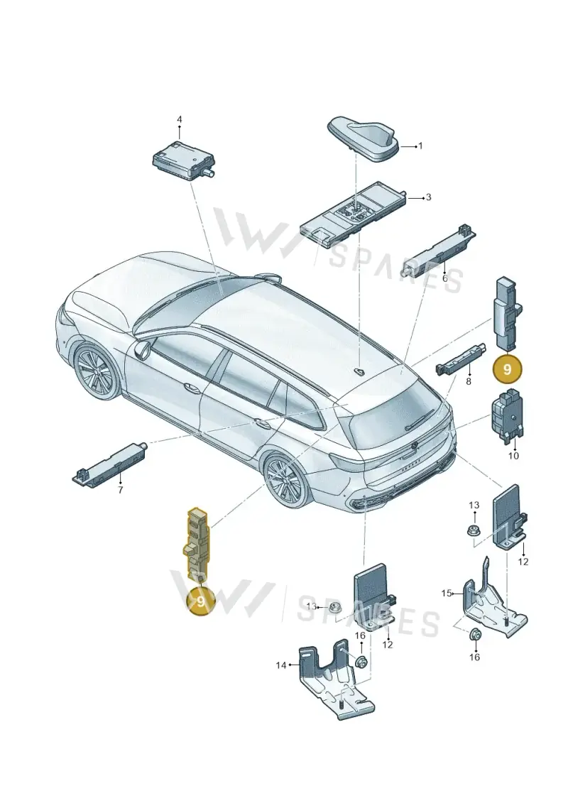 5Q0035570 — Skoda Superb Combi (2023-) diagram 3j0035200, position 9