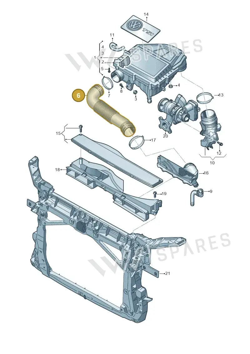 5Q0129618J — Skoda Karoq (2017-2022) diagram 780129100, position 6