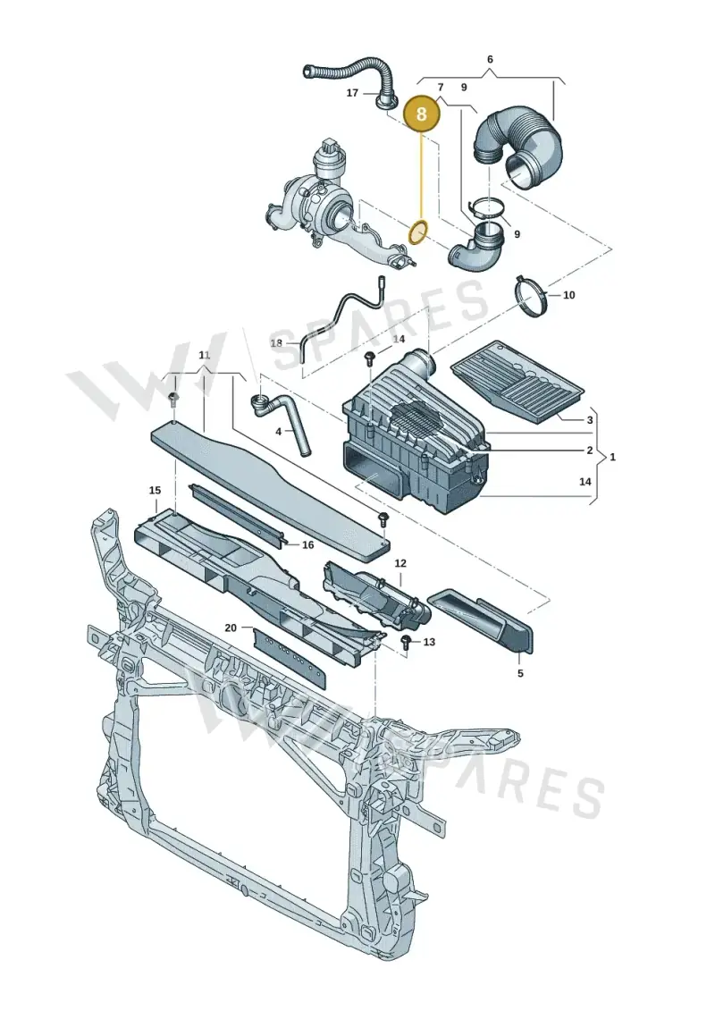 5Q0129646A — Skoda Kodiaq (2024-) diagram 5h0129070, position 8