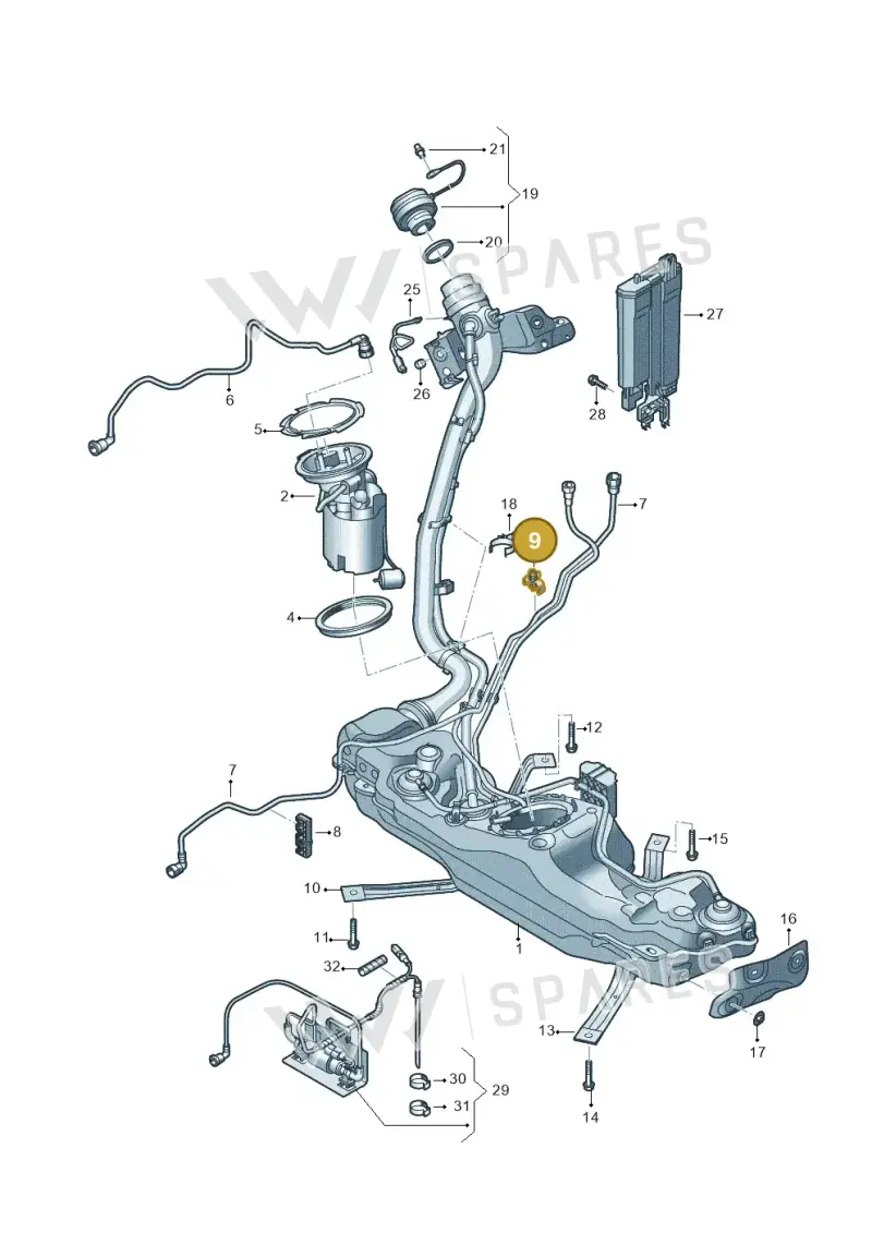 5Q0201250G — Skoda Octavia (2017-2020) diagram 890201033, position 9