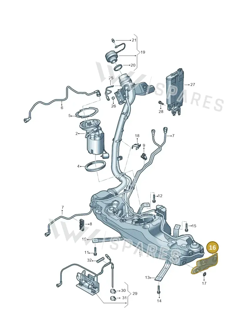 5Q0201307AC — Skoda Octavia (2017-2020) diagram 890201033, position 16