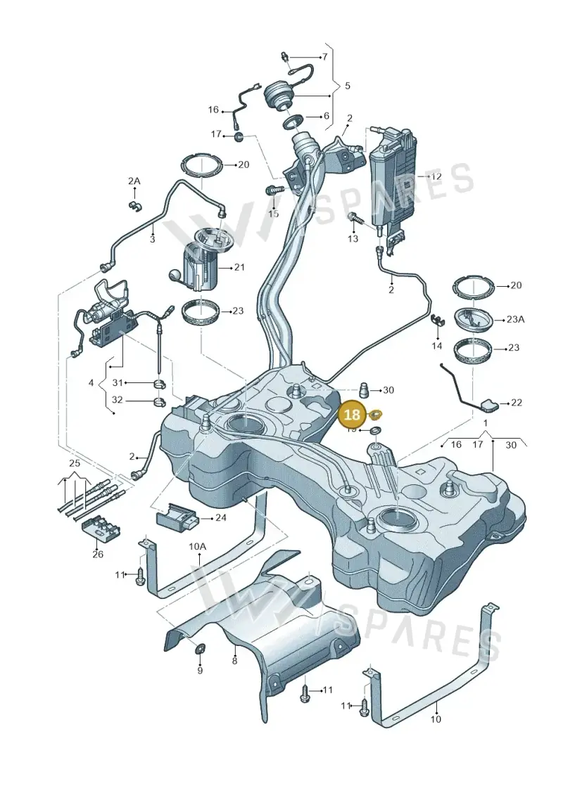 5Q0201693 — Skoda Octavia (2019-2024) diagram 5h0201042, position 18