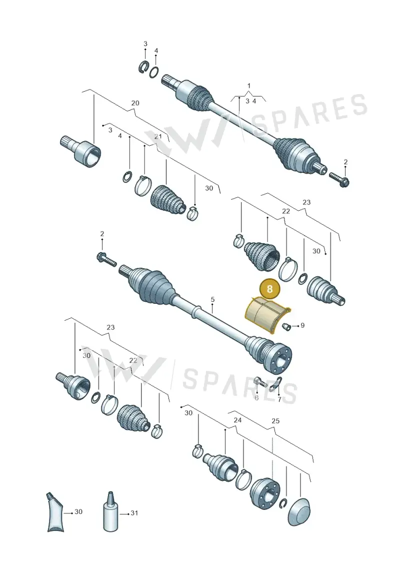 5Q0407720C — Skoda Karoq (2017-2022) diagram 827407350, position 8