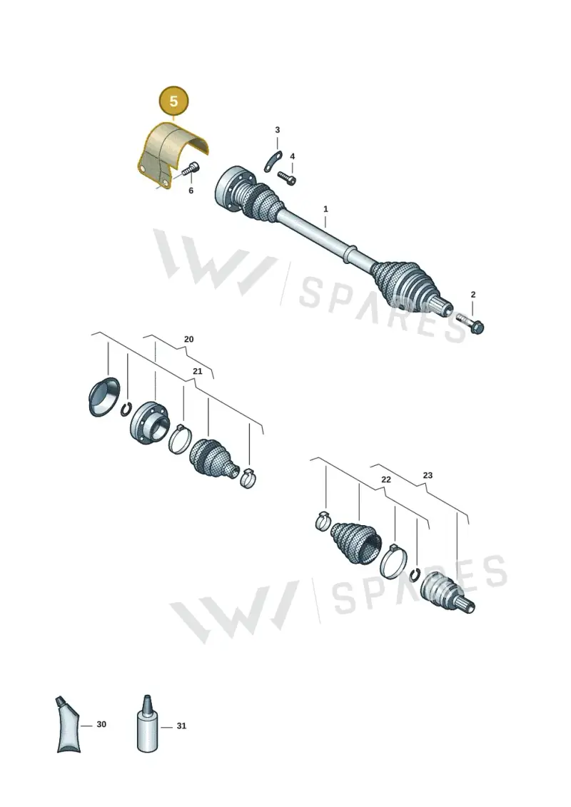 5Q0407721C — Skoda Octavia (2019-2024) diagram 5h0407038, position 5
