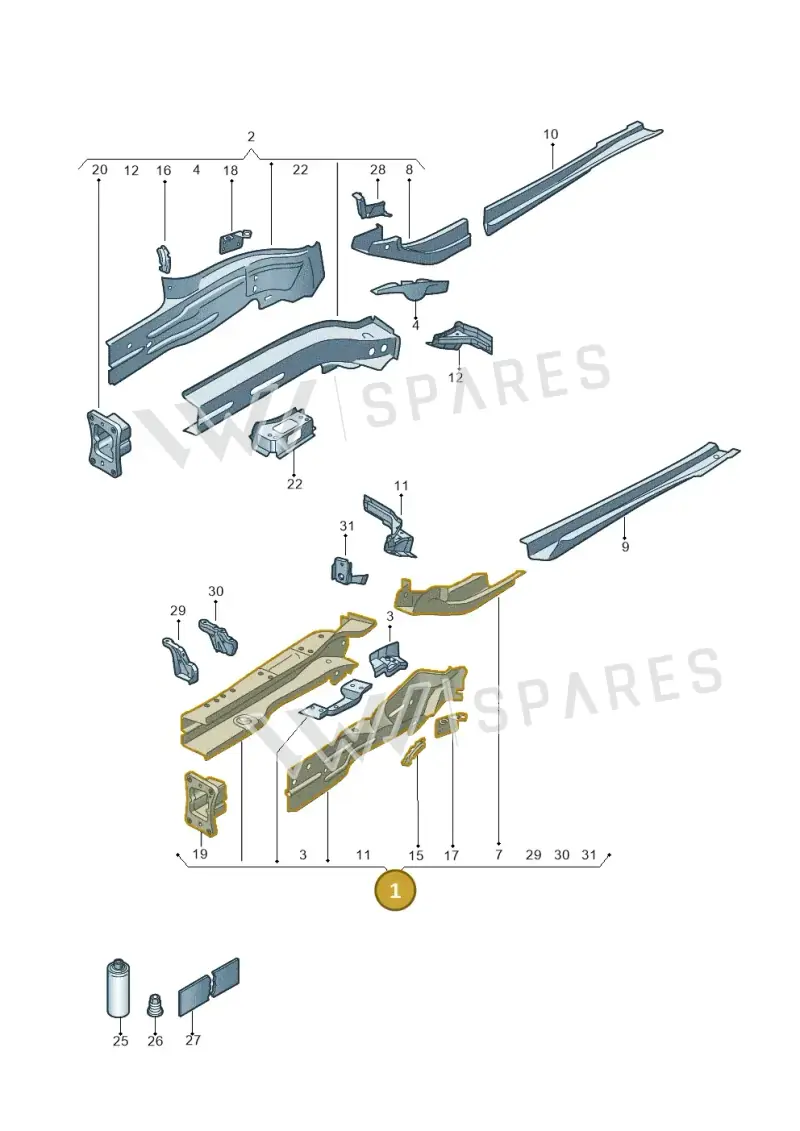 5Q0802035D — Skoda Karoq (2017-2022) diagram 884803011, position 1