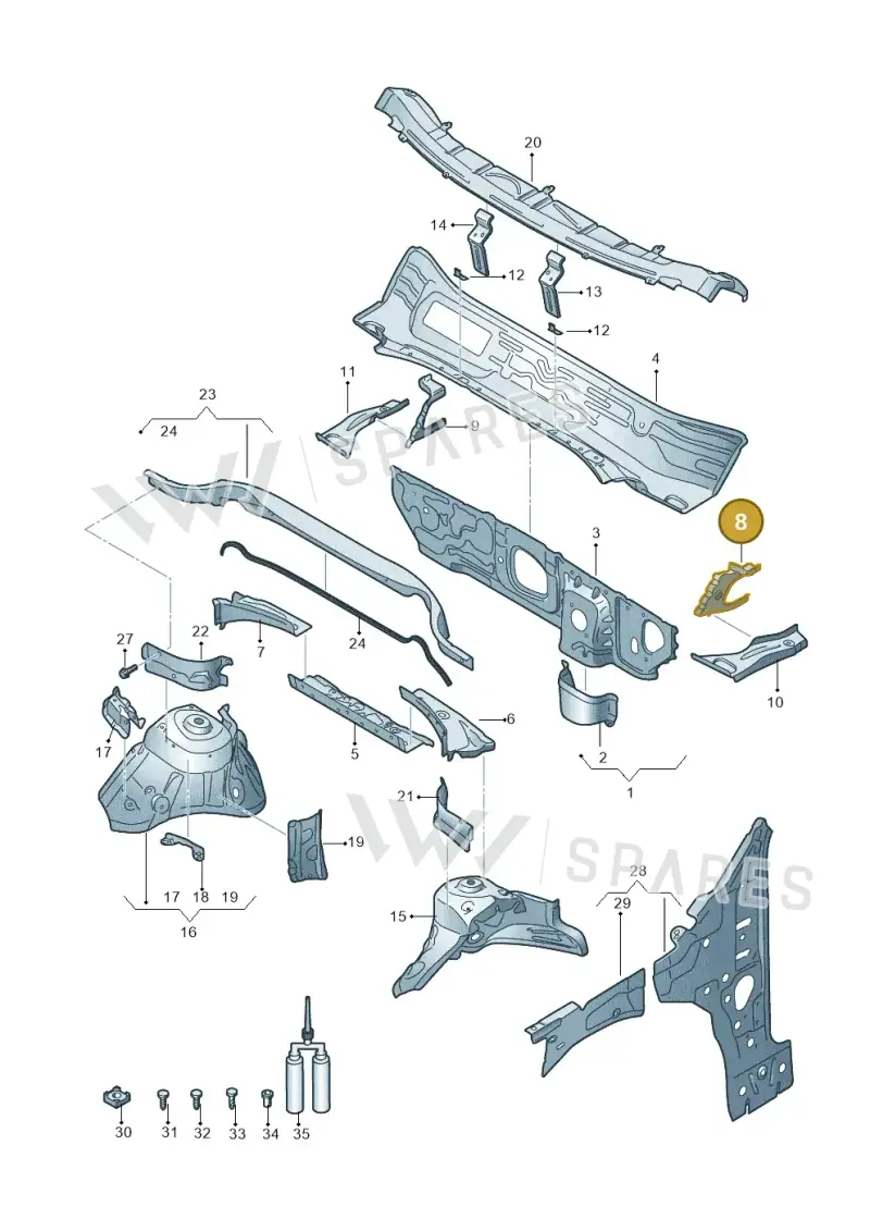 5Q0803343 — Skoda Karoq (2017-2022) diagram 834805050, position 8