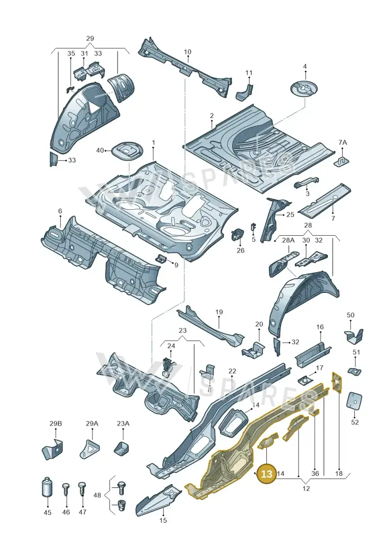 5Q0803457B — Skoda Octavia (2017-2020) diagram 805803010, position 13